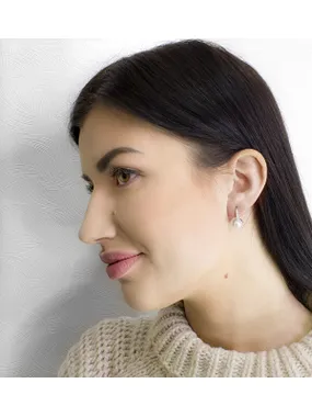 Charming silver earrings with real river pearls AGUC2397PL