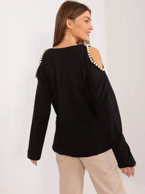 Women's black longsleeves blouse