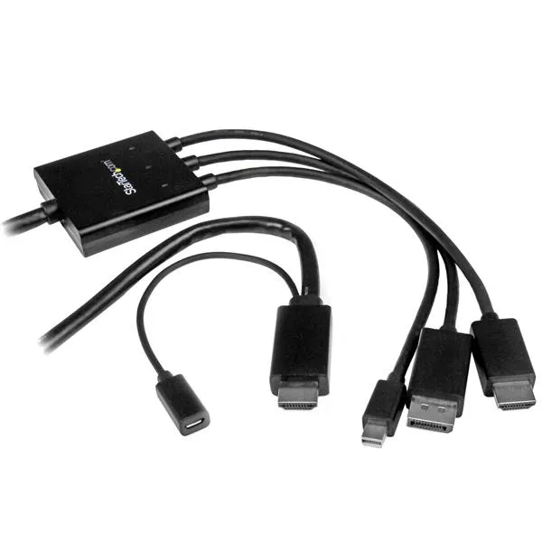 StarTech.com HDMI, DisplayPort vai Mini DisplayPort uz HDMI pārveidotāja kabelis — 2 m (6 ft.)