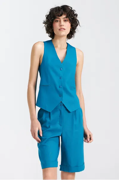 Classic linen vest - blue - KA05