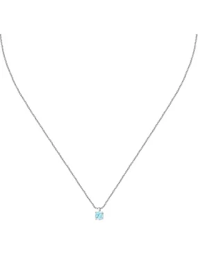 Silver necklace with blue zircon Silver LPS10AWV11