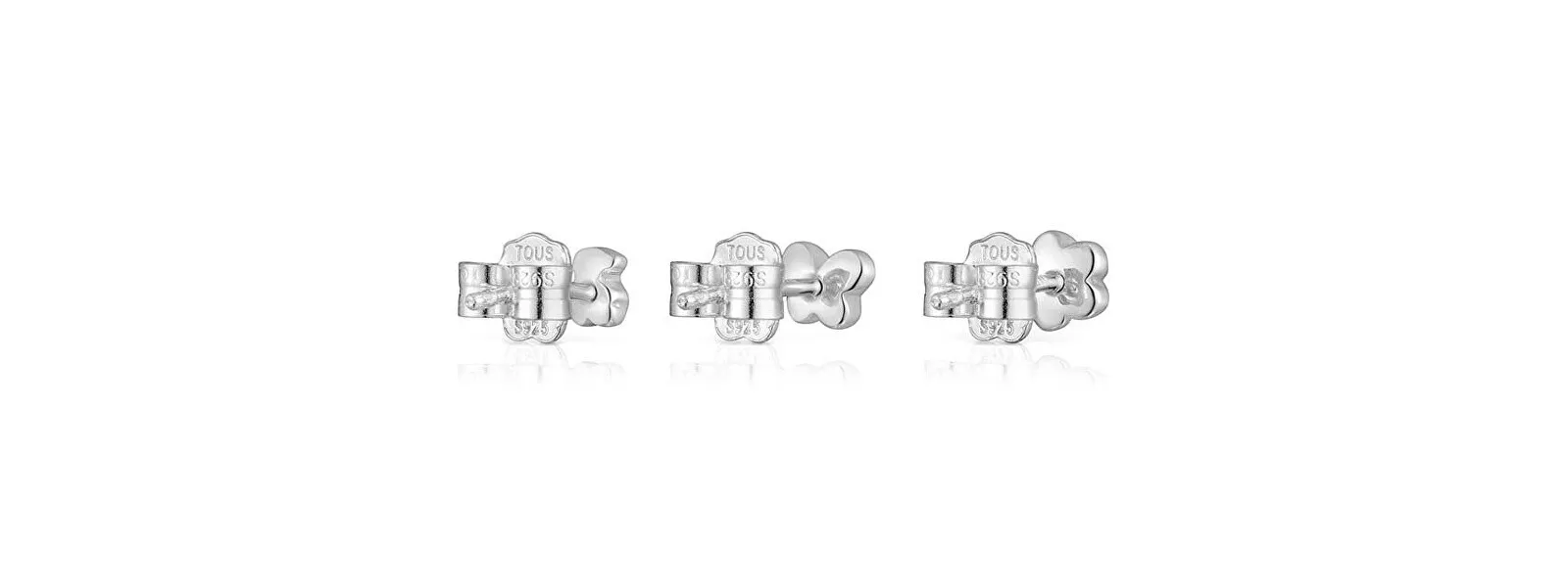 Bold Motif Silver Stud Earrings Set 1003875100