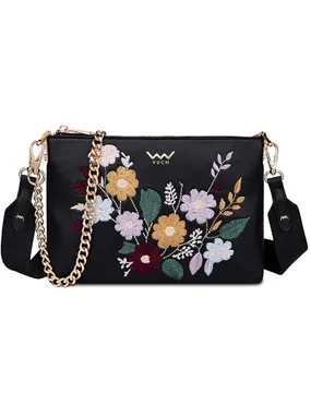 Women's crossbody handbag Lylann Flowers Black