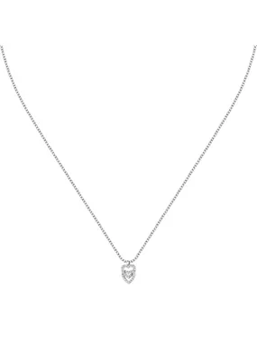 Silver necklace Double heart with zircons Silver LPS10AWV01