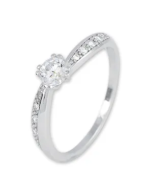 Glittering ring made of white gold with crystals 229 001 00830 07