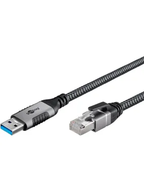 Ethernet cable USB-A 3.2 Gen1 plug > RJ-45 plug, LAN adapter