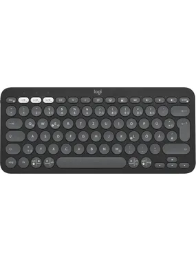 Logitech Pebble Keys 2 K380s tastatūra universāla RF bezvadu + Bluetooth QWERTZ vācu grafīts