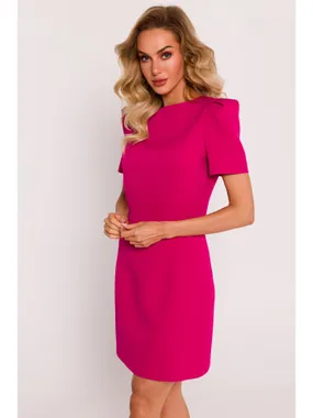 M777 Mini dress with decorative sleeves - fuchsia