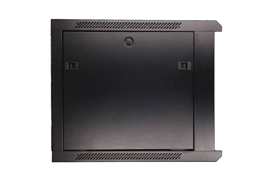 Wall cabinet rack 9U 600x450 black glass door