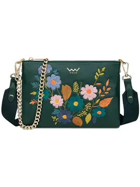 Women's crossbody handbag Lylann Flowers Green
