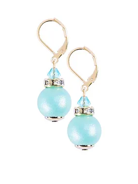 Elegant Turquoise Beauty earrings made of Lampglas ECU51 pearls