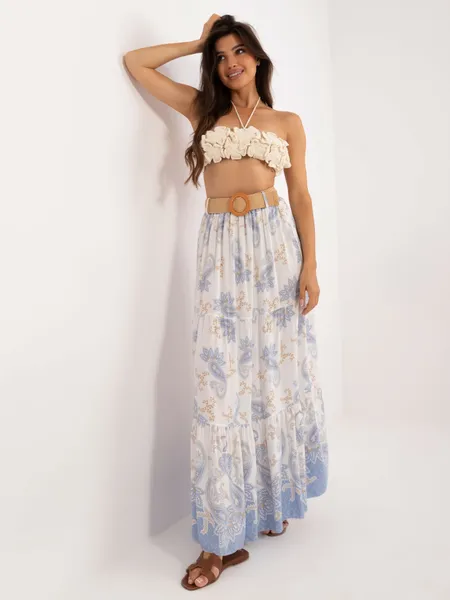 Women's light blue ruffle skirt