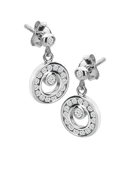 Beautiful silver earrings with diamonds and topaz Orbit DE744