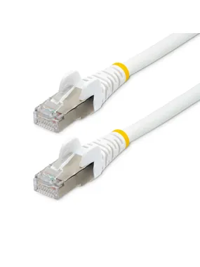 StarTech.com 5 m CAT6a Ethernet kabelis — balts — zemu dūmu, nulles halogēns (LSZH) — 10 GbE 500 MHz 100 W PoE++ snagless RJ-45 ar spriedzes novēršanu S/FTP tīkla ielāpu vadu