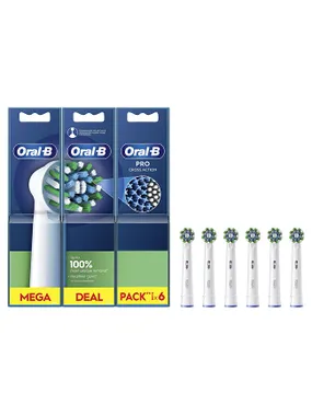 Cross Action White EB50 Replacement Brush Heads 6 PCS.