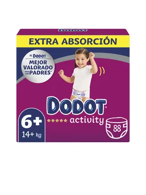 DODOT ACTIVITY EXTRA talla 6 pañales 17-28 kg 88 u