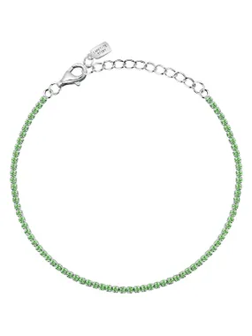 Silver tennis bracelet with green zircons Silver LPS05AWV36