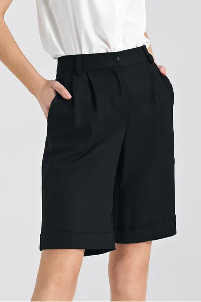 Short, linen shorts - black - SD86