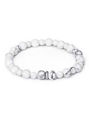 Bead bracelet made of white howlite MINK156/17