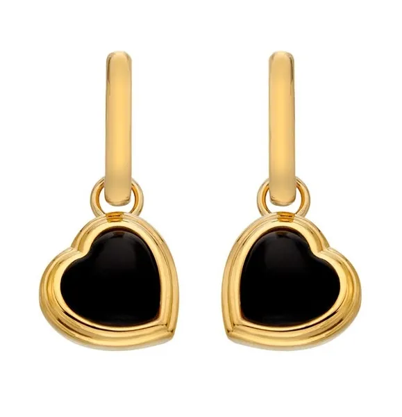 Jac Jossa Soul Gold Plated Diamond and Onyx Dangle Earrings DE789