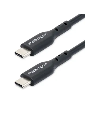 StarTech.com 2 m (6 ft) USB C uzlādes kabelis, USB-C vads, USB 2.0 Type-C klēpjdatora lādētāja vads, 60 W 3A barošanas padeve, TPE apvalks, USB-C datu pārraides kabelis, M/M