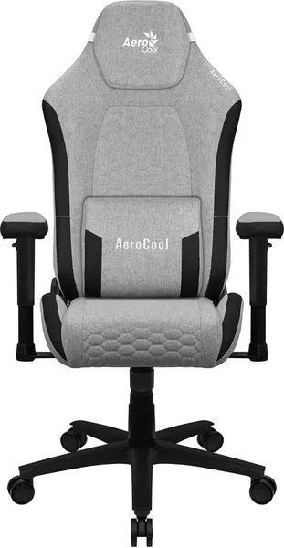 Aerocool CROWNASHGR, Ergonomisks spēļu krēsls, Regulējami spilveni, AeroWeave tehnoloģija, pelēks