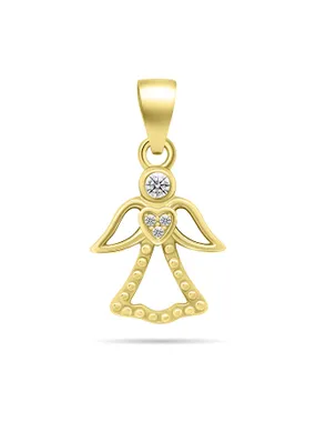 Beautiful gold-plated pendant with zircons Angel PT121Y