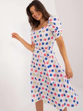 Women's white dress with a print