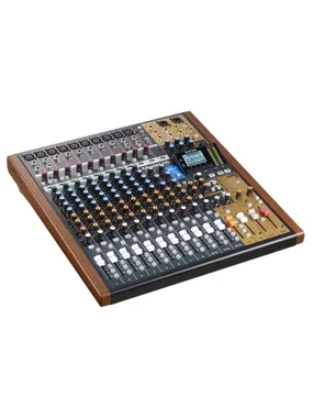 Tascam MODEL 16 audio mikseris 16 kanāli 20 - 30000 Hz Melns, Zelts, Koks