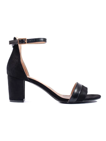 Elegant black women's high-heeled sandals