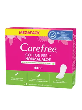 Panty liners with extracts of Aloe Vera