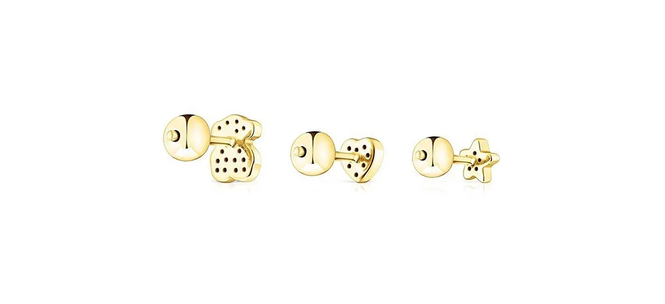 Sparkling set of piercing earrings with spinel 1003513400