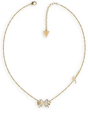 A-Bow You Glitter Gold Plated Necklace JUBN01322JWYGT/U