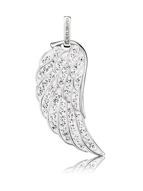 Silver pendant Angel wing with crystals ERW-01-ZI