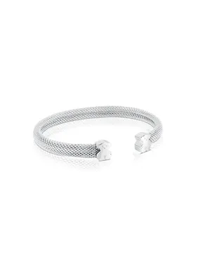 Icon Mesh Teddy Bear Solid Silver Bracelet 1003962140