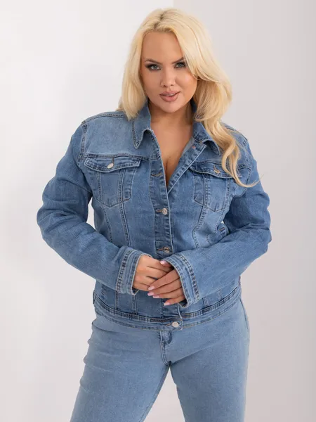 Women's blue plus size jacket