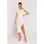 M787 Dress with a leg cutout - cream