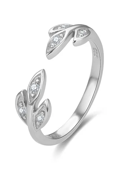 Charming silver ring with zircons AGG474