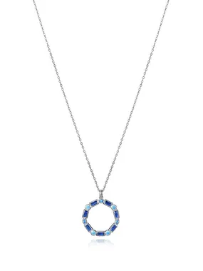 Beautiful silver necklace with blue zircons Elegant 9121C000-33