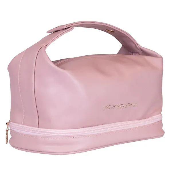 Soft Pink cosmetic bag with organizer