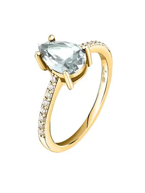 Elegant gold-plated ring with zircons Tesori SAIW2100