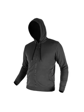COMFORT zip-up sweatshirt with hood, gray, size S
