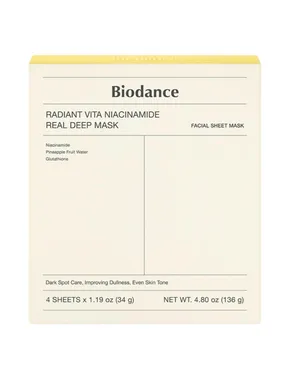 Radiant Vita Niacinamide Real Deep Mask illuminating sheet mask 4x34g