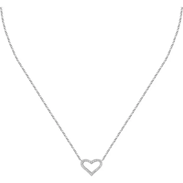 Romantic Silver Heart Necklace Silver LPS10AWV13