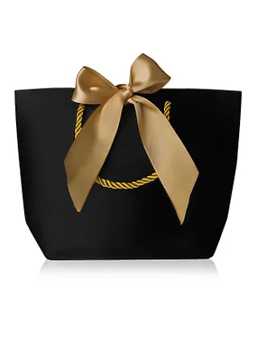 Black Gift Bag With Gold Ribbon M