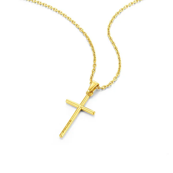 Minimalist gold-plated necklace Cross WRANGELL II PEAGN0010902