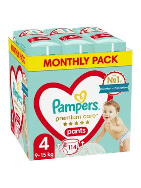 PAMPERS Premium Pants autiņbiksītes 4.izmērs, 9-15kg, 114gab
