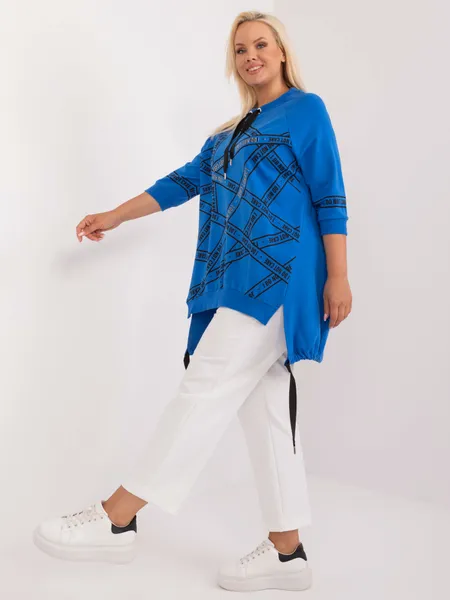 Women's dark blue plus size tunic