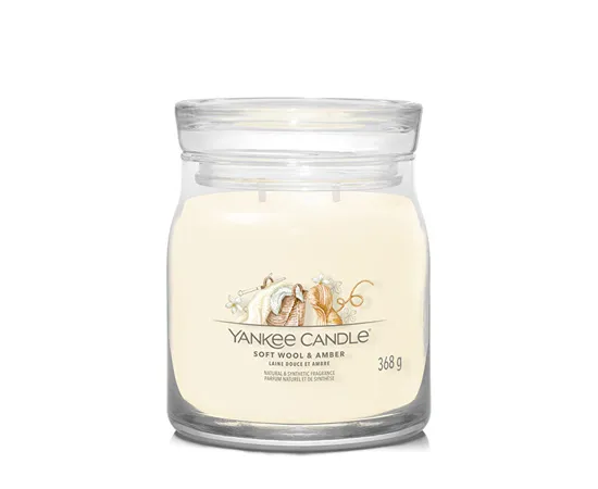 Aromatic candle Signature glass medium Soft Wool & Amber 368 g