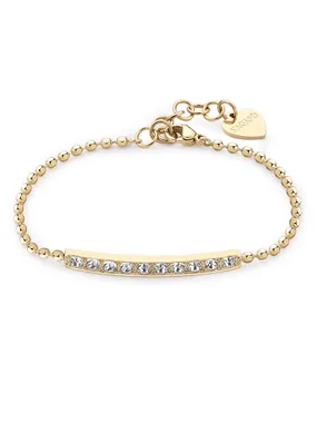Elegant gold-plated bracelet with clear crystals Dazzly SDZ17